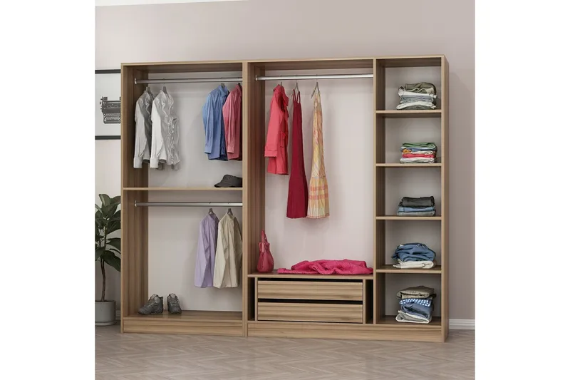 Fruitland Garderob 225 cm - Brun - Förvaring - Skåp - Garderobsskåp