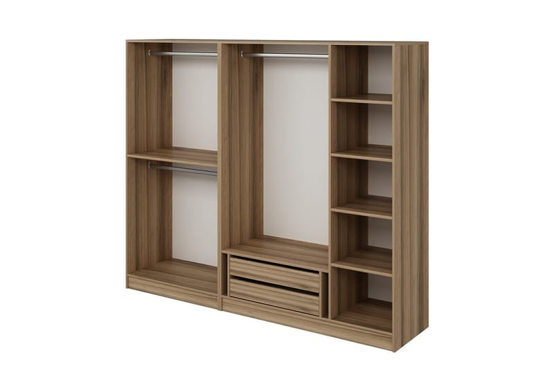 Fruitland Garderob 225 cm - Brun - Förvaring - Skåp - Garderobsskåp