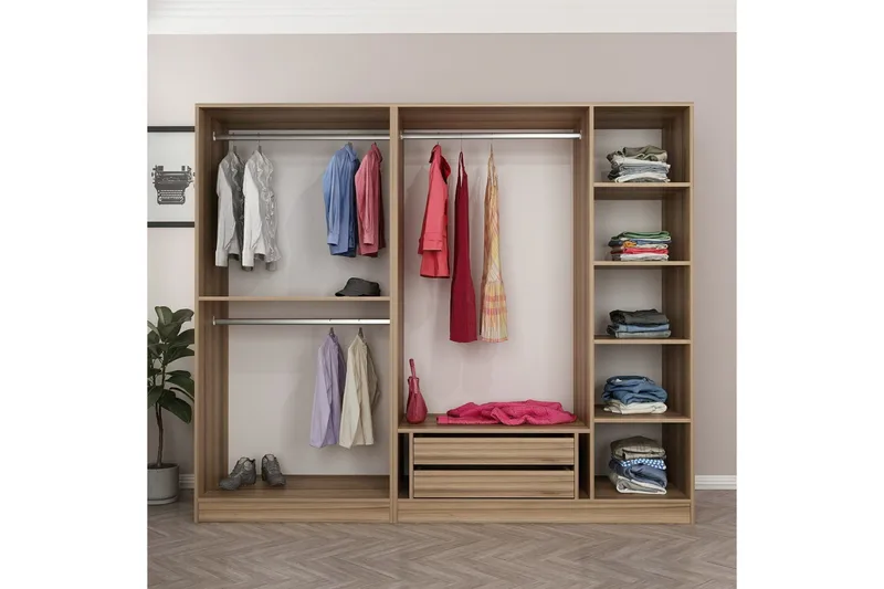 Fruitland Garderob 225 cm, Brun