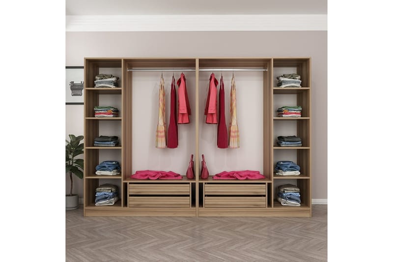 Fruitland Garderob 270 cm - Brun - Förvaring - Skåp - Garderobsskåp