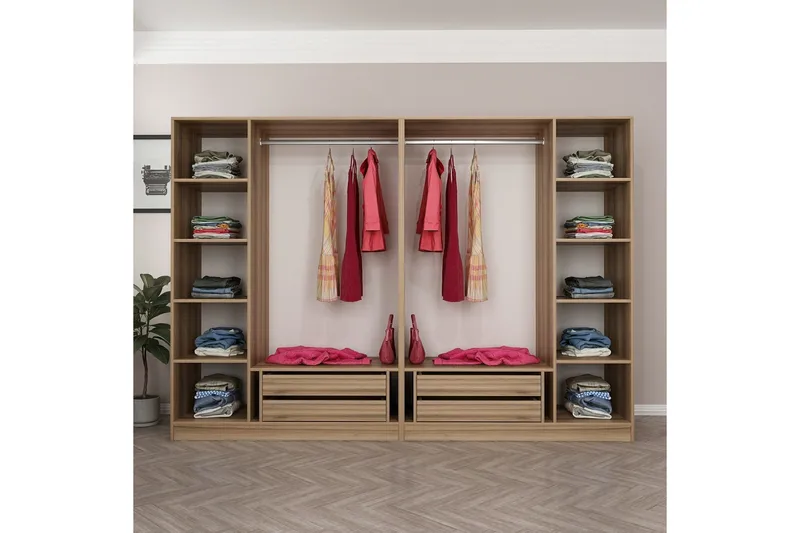 Fruitland Garderob 270 cm - Brun - Förvaring - Skåp - Garderobsskåp