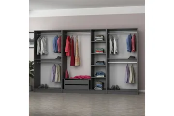 Fruitland Garderob 315 cm - Antracit - Förvaring - Skåp - Garderobsskåp