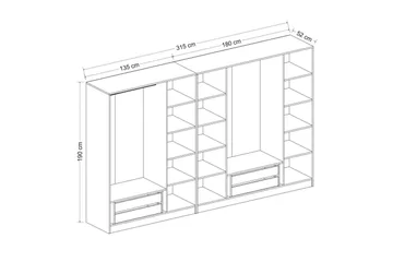 Fruitland Garderob 315 cm - Antracit - Förvaring - Skåp - Garderobsskåp