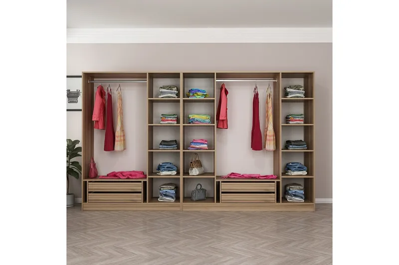 Fruitland Garderob 315 cm, Brun