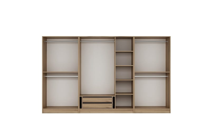 Fruitland Garderob 315 cm - Brun - Förvaring - Skåp - Garderobsskåp