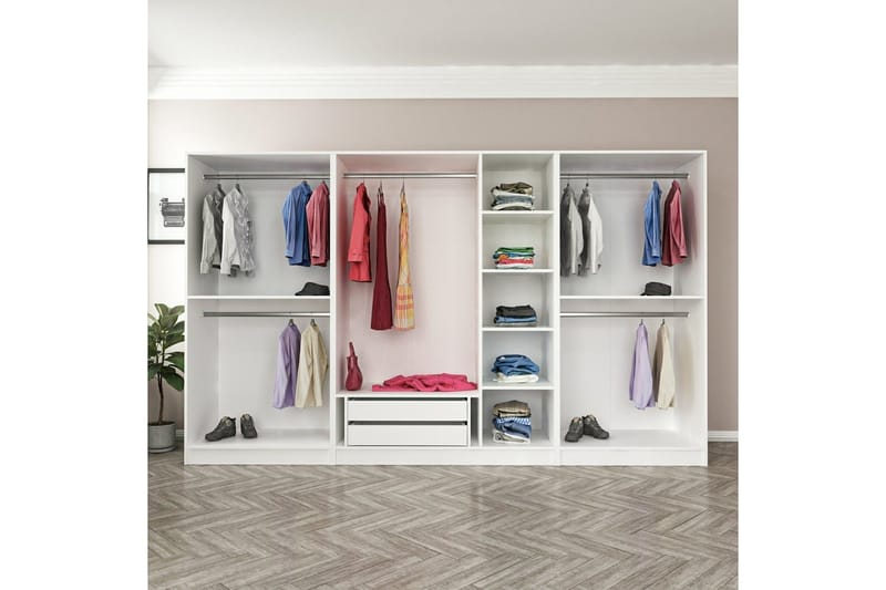 Fruitland Garderob 315 cm - Vit - Förvaring - Skåp - Garderobsskåp