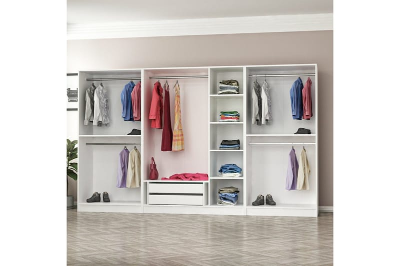Fruitland Garderob 315 cm - Vit - Förvaring - Skåp - Garderobsskåp