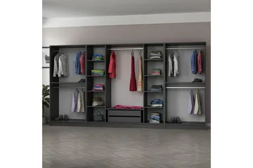 Fruitland Garderob 360 cm - Antracit - Förvaring - Skåp - Garderobsskåp