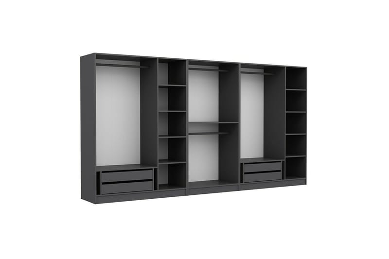 Fruitland Garderob 360 cm - Antracit - Förvaring - Skåp - Garderobsskåp