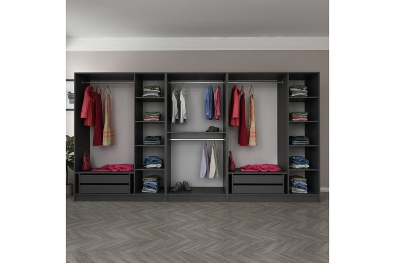 Fruitland Garderob 360 cm - Antracit - Förvaring - Skåp - Garderobsskåp