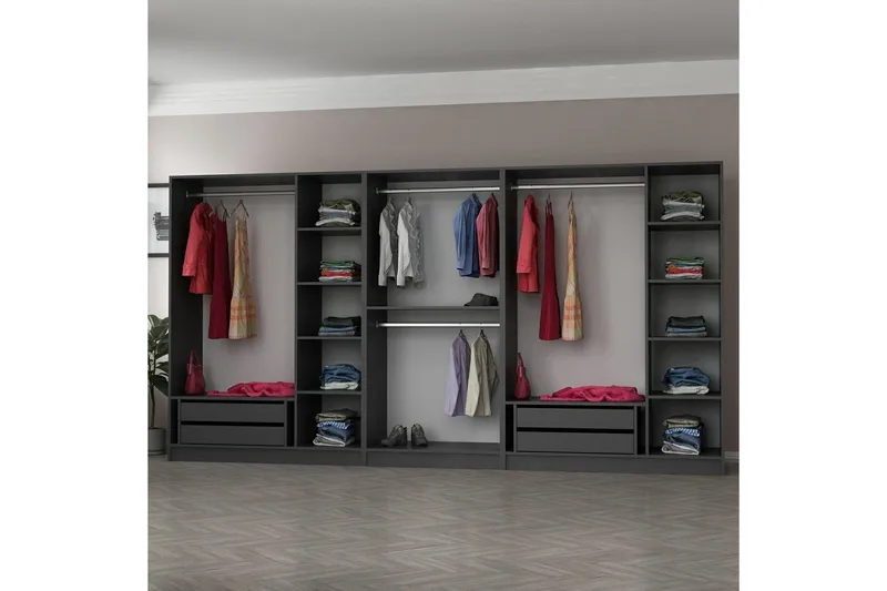 Fruitland Garderob 360 cm - Antracit - Förvaring - Skåp - Garderobsskåp