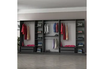 Fruitland Garderob 360 cm - Antracit - Förvaring - Skåp - Garderobsskåp
