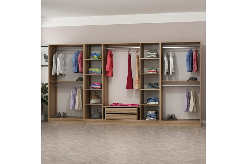 Fruitland Garderob 360 cm - Brun - Förvaring - Skåp - Garderobsskåp
