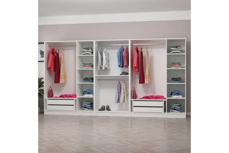 Fruitland Garderob 360 cm - Vit - Förvaring - Skåp - Garderobsskåp