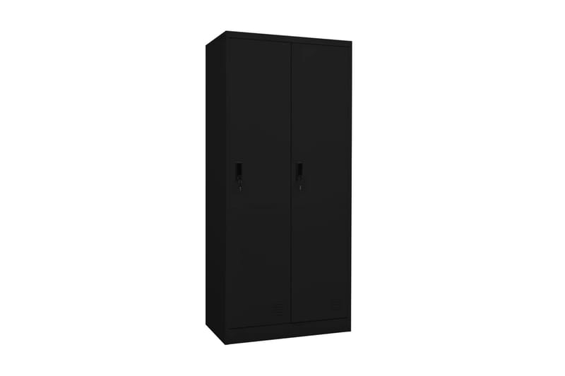 Garderob svart 80x50x180 cm stål - Svart - Garderobsskåp