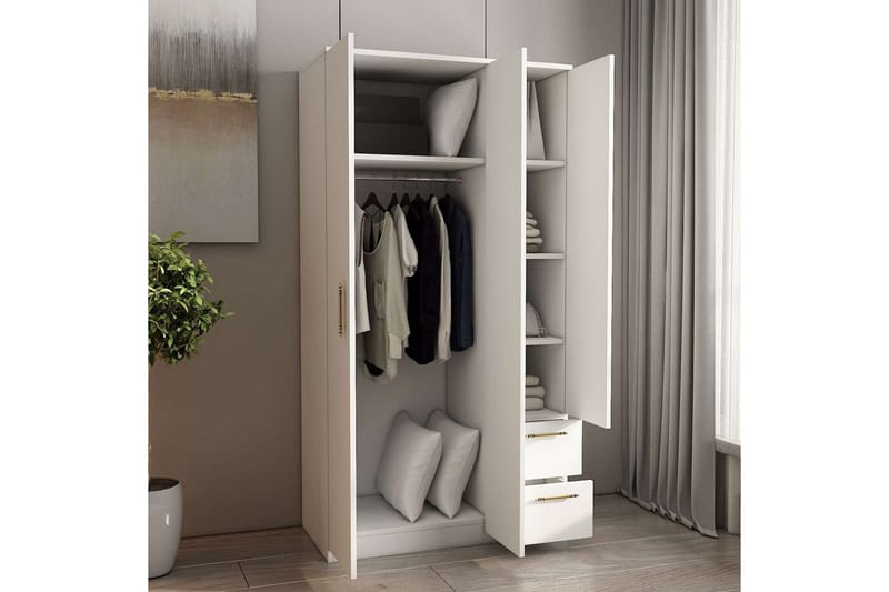 Hearst Garderob 90x171,8 cm - Vit - Förvaring - Skåp - Garderobsskåp