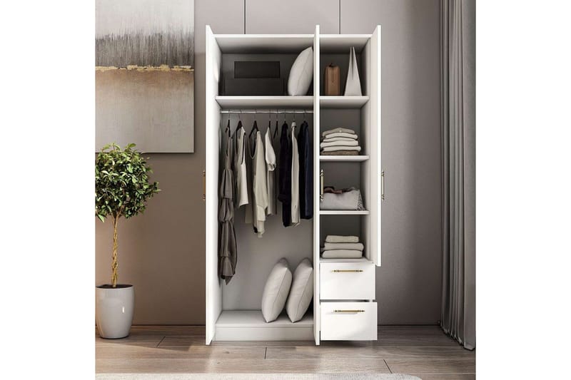 Hearst Garderob 90x171,8 cm - Vit - Förvaring - Skåp - Garderobsskåp