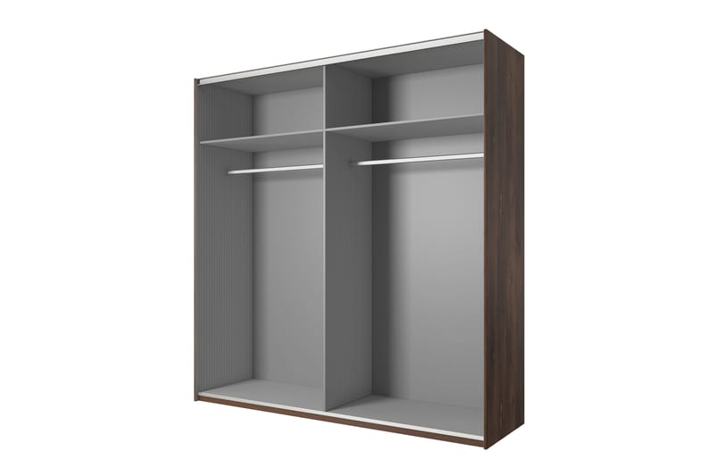 Joannie Garderob 200 cm - Mörkbrun/Svart - Förvaring - Skåp - Garderobsskåp