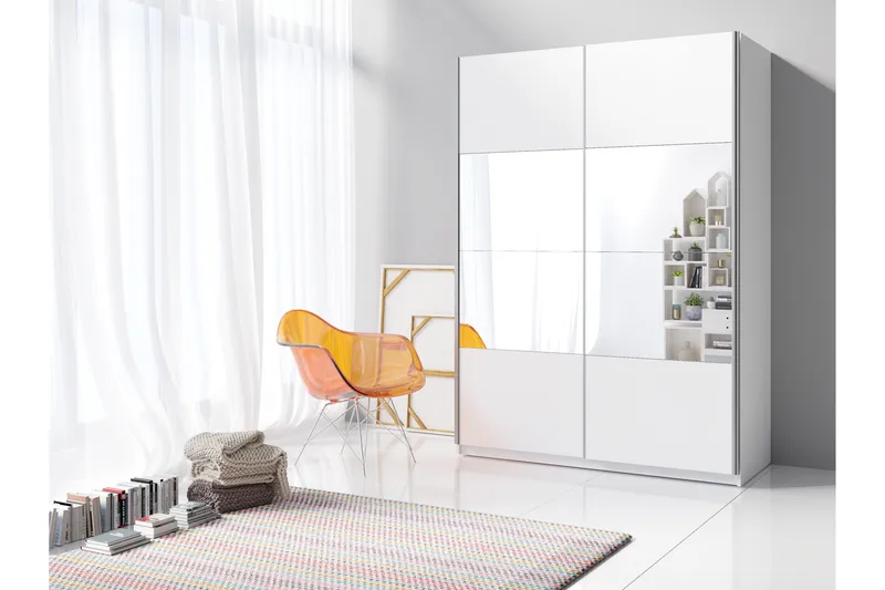 Lecia Garderob 120x210 cm - Vit - Förvaring - Sko- & klädförvaring - Garderober & garderobssystem