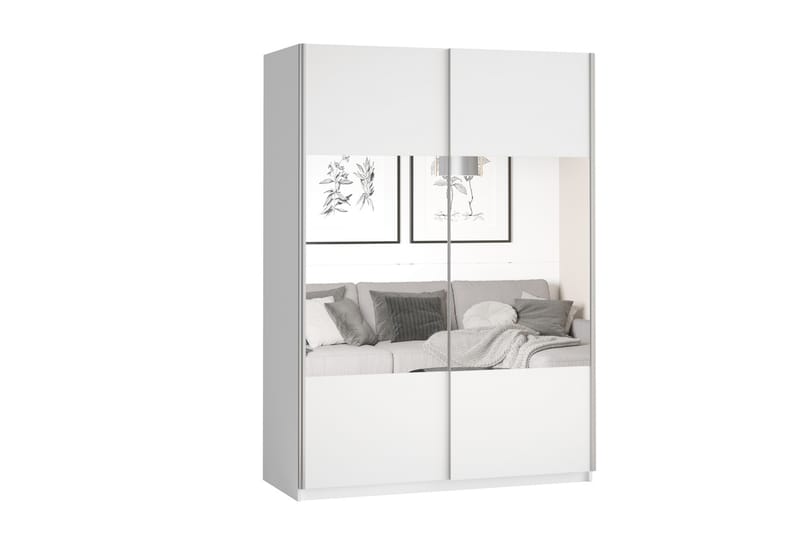MIESA Garderob 120x210 cm Vit - Förvaring - Skåp - Garderobsskåp