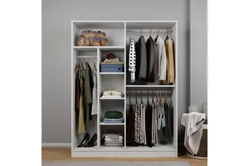 Olera Garderob 140x180 cm - Vit - Förvaring - Skåp - Garderobsskåp