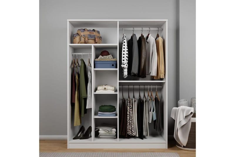 Olera Garderob 140x180 cm - Vit - Förvaring - Skåp - Garderobsskåp