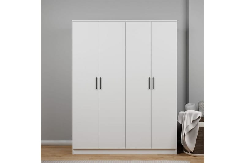 Olera Garderob 140x180 cm - Vit - Förvaring - Skåp - Garderobsskåp