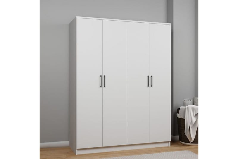 Olera Garderob 140x180 cm - Vit - Förvaring - Skåp - Garderobsskåp