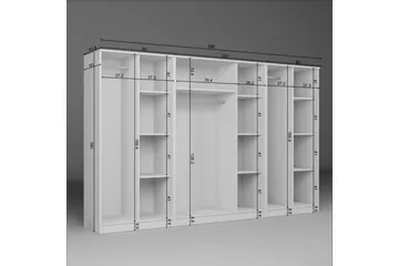 Olera Garderob 280x180 cm - Vit - Förvaring - Skåp - Garderobsskåp