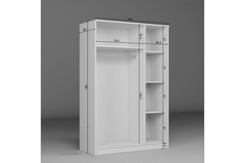 Olera Garderobsskåp 120x180 cm - Vit - Förvaring - Skåp - Garderobsskåp