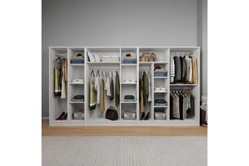 Olera Hörngarderob 340x180 cm - Vit - Förvaring - Skåp - Garderobsskåp