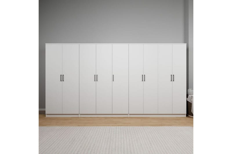 Olera Hörngarderob 340x180 cm - Vit - Förvaring - Skåp - Garderobsskåp