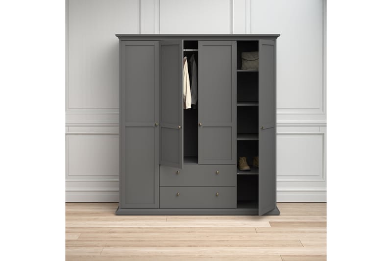 PARIS Garderobsskåp 201 cm Grå - Förvaring - Skåp - Garderobsskåp