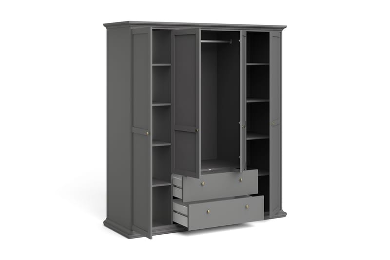 PARIS Garderobsskåp 201 cm Grå - Förvaring - Skåp - Garderobsskåp