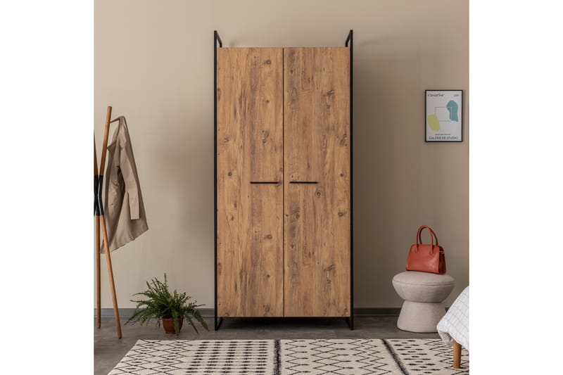 SANNIKI Garderob 104x52 cm Natur - Förvaring - Skåp - Garderobsskåp