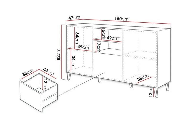 Strontian Byrå 150 cm Scandinavian Choice Black - Förvaring - Skåp - Garderobsskåp