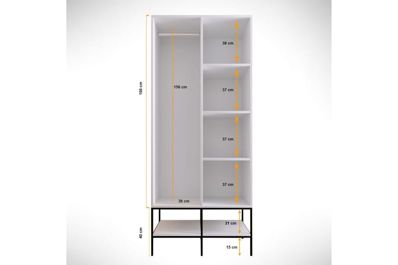 WARTH Garderob 50x84 Vit - Garderobsskåp