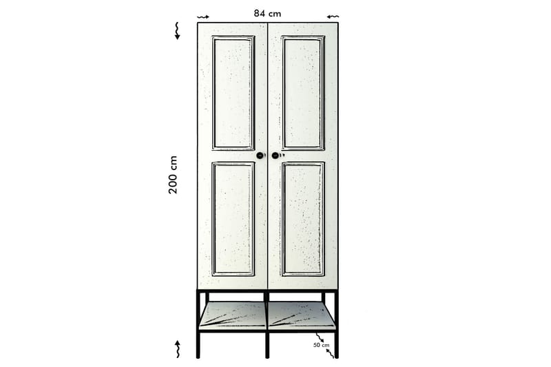 WARTH Garderob 50x84 Vit - Garderobsskåp