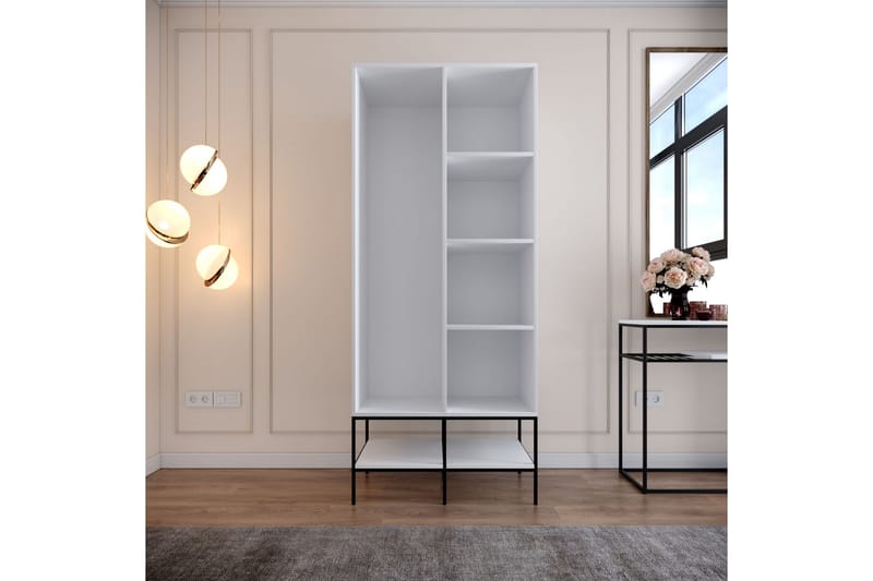 WARTH Garderob 50x84 Vit/Svart/Guld - Förvaring - Skåp - Garderobsskåp