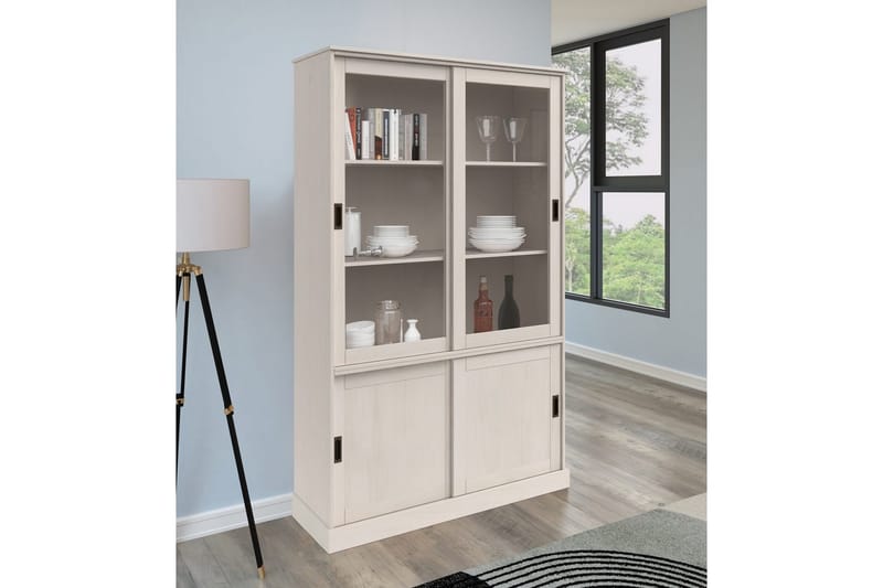 Harry Vitrinskåp 115x190 cm - Vit - Förvaring - Skåp - Vitrinskåp