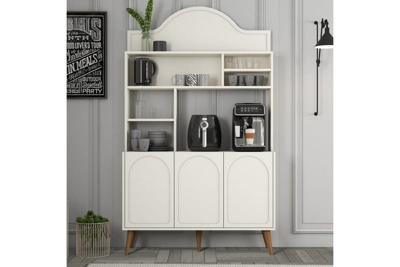 Hazim Barskåp 120x202 cm - Brun/Cremevit - Förvaring - Skåp - Barskåp