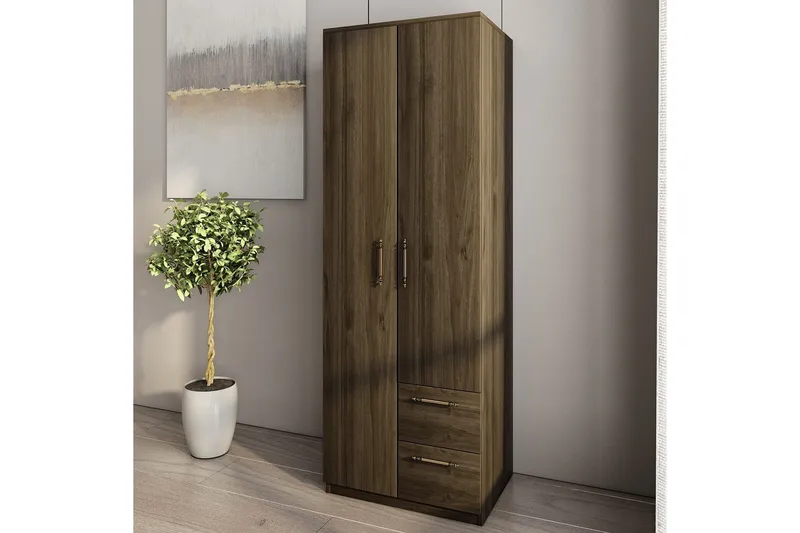 Hearst Garderobsskåp 60x171,8 cm - Valnöt - Förvaring - Skåp - Garderobsskåp