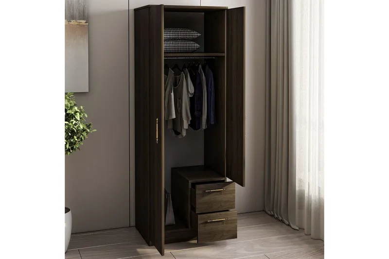 Hearst Garderobsskåp 60x171,8 cm - Valnöt - Förvaring - Skåp - Garderobsskåp