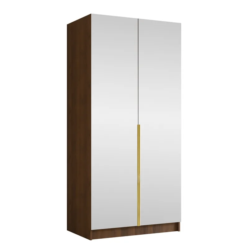 Herrljunga Garderob med Spegel 100x215 cm, Guld/Spegel