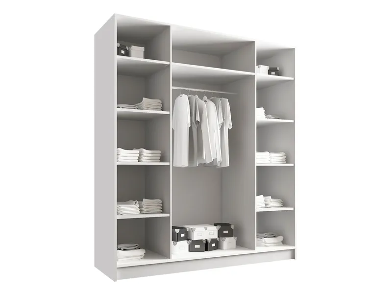 Herrljunga Garderob med Spegel 200x215 cm - Svart/Spegel - Förvaring - Sko- & klädförvaring - Garderober & garderobssystem