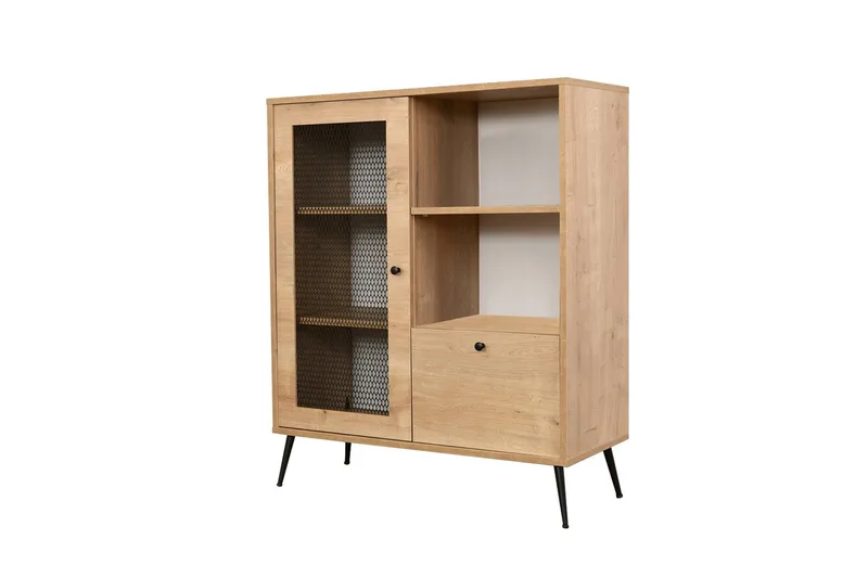 Huff Lågt Vitrinskåp 40 cm djup 90 cm bred 110 cm hög Trä Ek, Ek