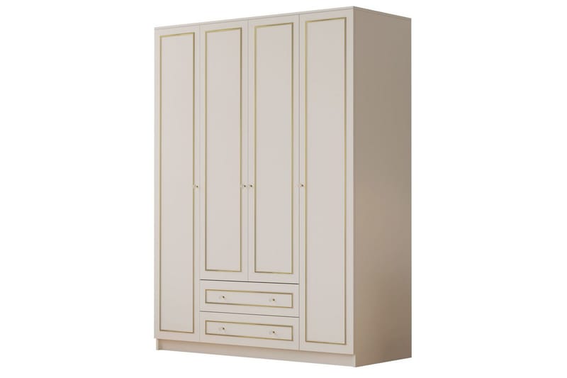 Ilros Garderobsskåp 140x180 cm, Matt Vit