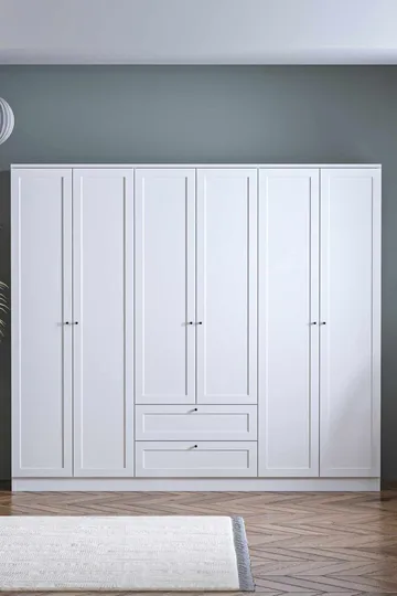 Interlaken Garderob 205x182 cm - Vit - Förvaring - Skåp - Garderobsskåp
