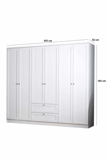 Interlaken Garderob 205x182 cm - Vit - Förvaring - Skåp - Garderobsskåp
