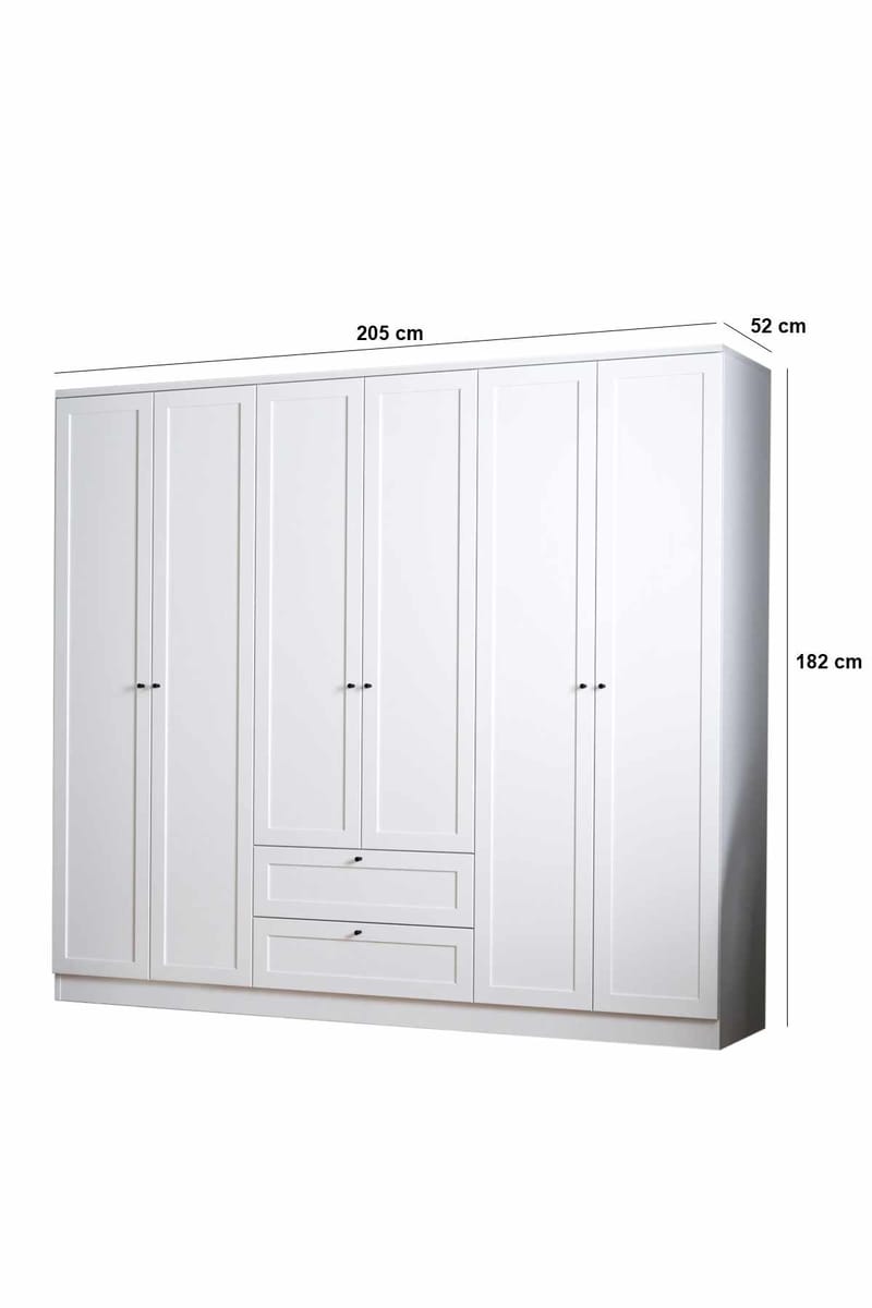 Interlaken Garderob 205x182 cm - Vit - Förvaring - Skåp - Garderobsskåp